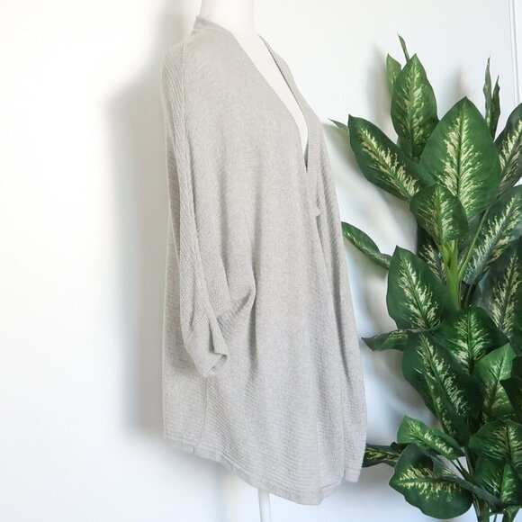 Madewell Seabank Light Grey Knit Open Front Waterfall Cardigan Sweater Medium M - Picture 9 of 13